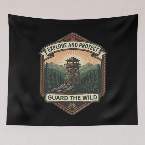 Item preview, Explore and Protect - Vintage Firewatch Tower Wilderness Badge designed and sold by Global-Command.