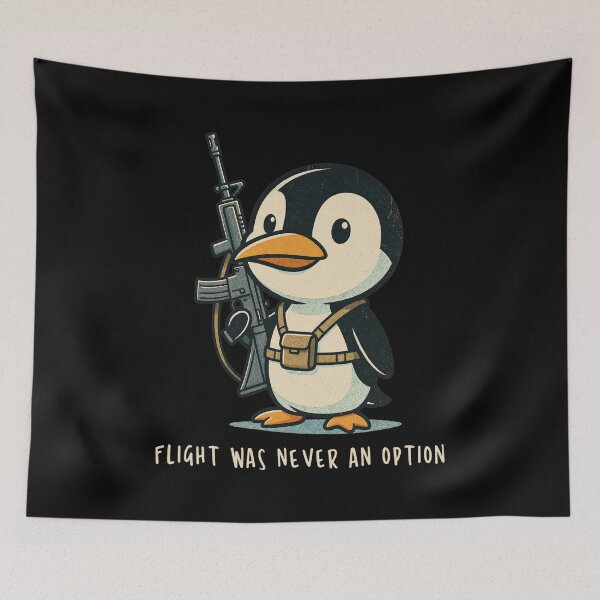 Item preview, Flight was Never an Option Tactical Penguin Funny Bird Meme designed and sold by PaletteArc.