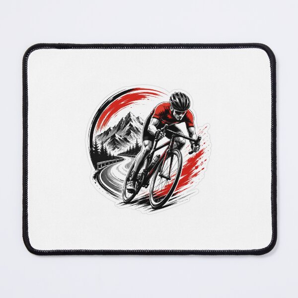 Item preview, Red Graphic Mountain Road Cyclist Art designed and sold by YogiCodeLab.