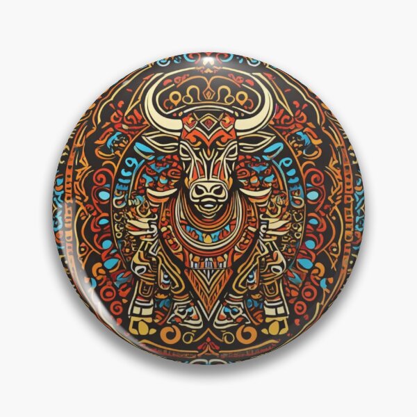 Item preview, Mexican Alebrije Bull Art Tribal Colorful Taurus Zodiac designed and sold by Xenovita.