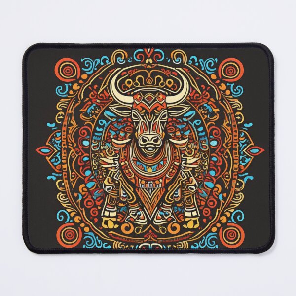 Item preview, Mexican Alebrije Bull Art Tribal Colorful Taurus Zodiac designed and sold by Xenovita.