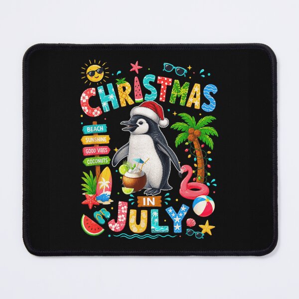 Item preview, Christmas In July Cute Penguin Santa Hat Tropical Summer Beach designed and sold by CenaPrincoto.