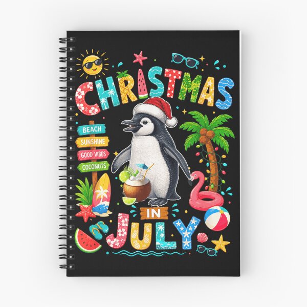 Item preview, Christmas In July Cute Penguin Santa Hat Tropical Summer Beach designed and sold by CenaPrincoto.