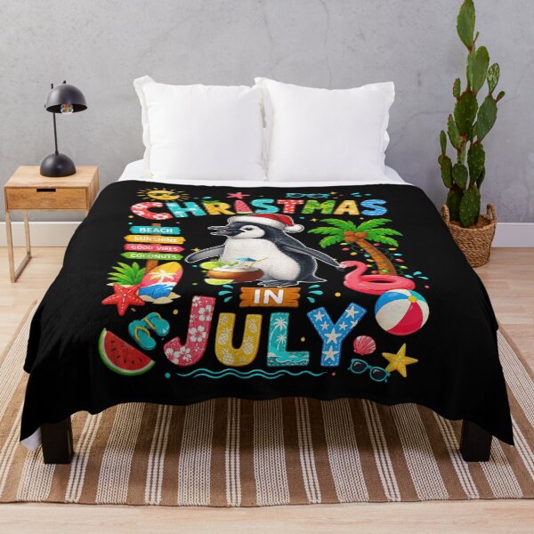 Item preview, Christmas In July Cute Penguin Santa Hat Tropical Summer Beach designed and sold by CenaPrincoto.