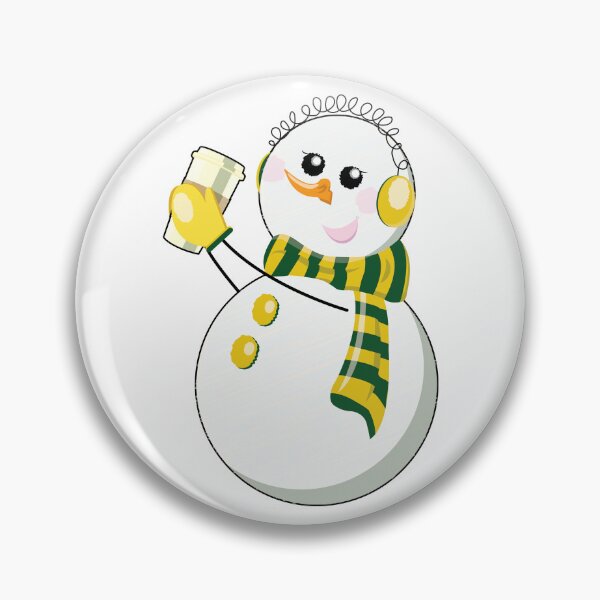 Item preview, Green and Gold Snowman Drinking Coffee designed and sold by colormemaroon.