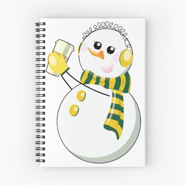 Item preview, Green and Gold Snowman Drinking Coffee designed and sold by colormemaroon.