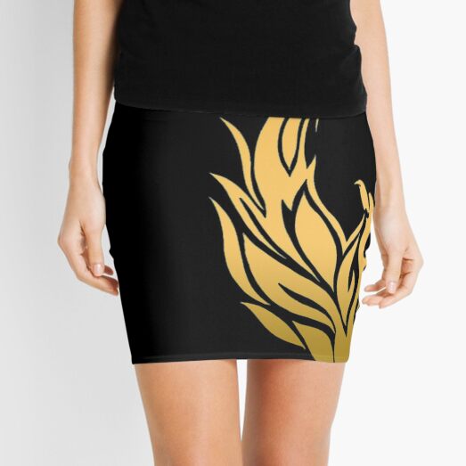 Golden Phoenix Rising Mini Skirt