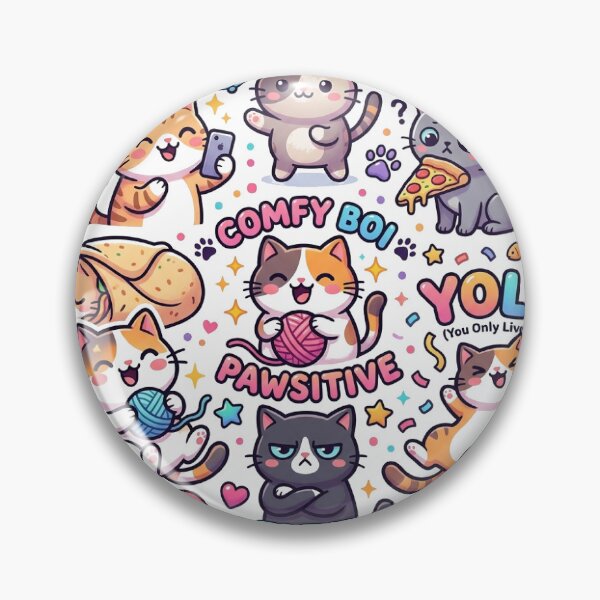 Item preview, Funny Kawaii Cat Meme - Adorable Aesthetic Kitty Sticker designed and sold by Bangcen.