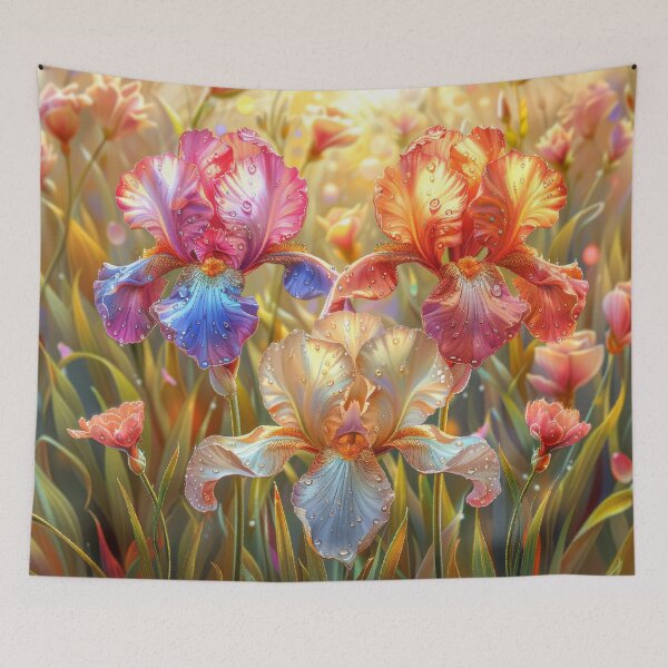 Item preview, Iris Flowers Field with Rain Drops designed and sold by MargaretWiktor.
