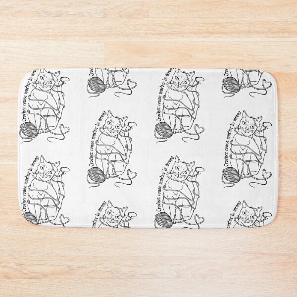 Item preview, Crochet Because Murder Is Wrong – Funny Hand-Drawn Cat Illustration designed and sold by suzysworld.
