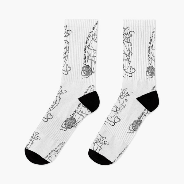 Item preview, Crochet Because Murder Is Wrong – Funny Hand-Drawn Cat Illustration designed and sold by suzysworld.