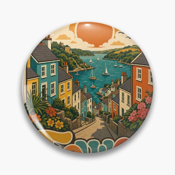 Item preview, Fowey England Travel Souvenir - Retro Illustration designed and sold by VisualArtsOasis.