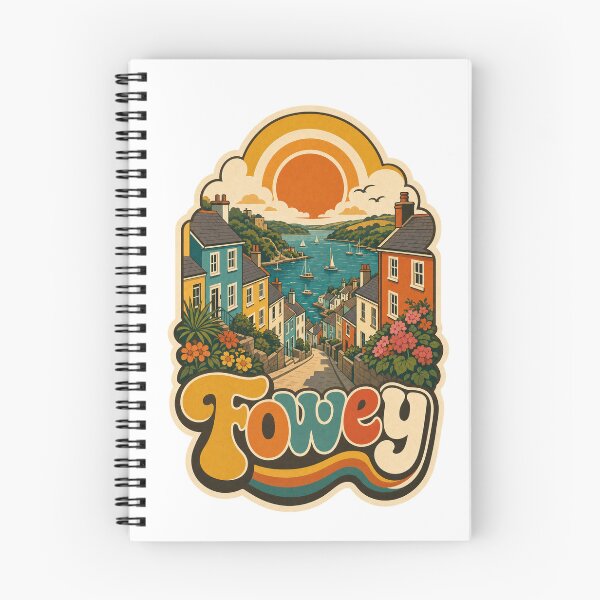 Item preview, Fowey England Travel Souvenir - Retro Illustration designed and sold by VisualArtsOasis.