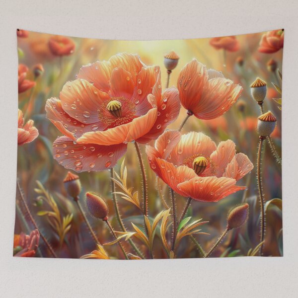 Item preview,  Poppy Flowers with Morning Dew designed and sold by MargaretWiktor.