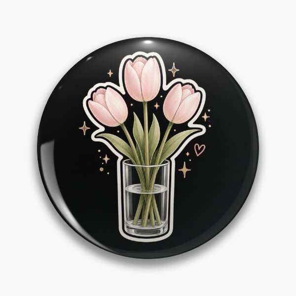 Item preview, Pastel Pink Tulips in Glass Vase Sticker | Cute Floral Aesthetic Botanical Design designed and sold by BLOOMVELLE.