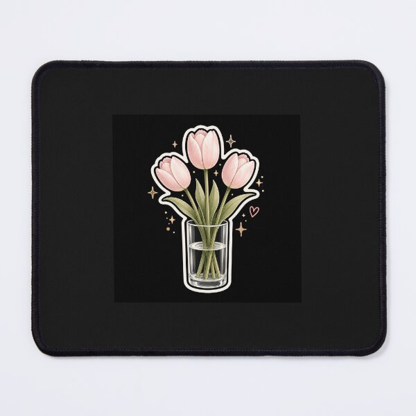 Item preview, Pastel Pink Tulips in Glass Vase Sticker | Cute Floral Aesthetic Botanical Design designed and sold by BLOOMVELLE.