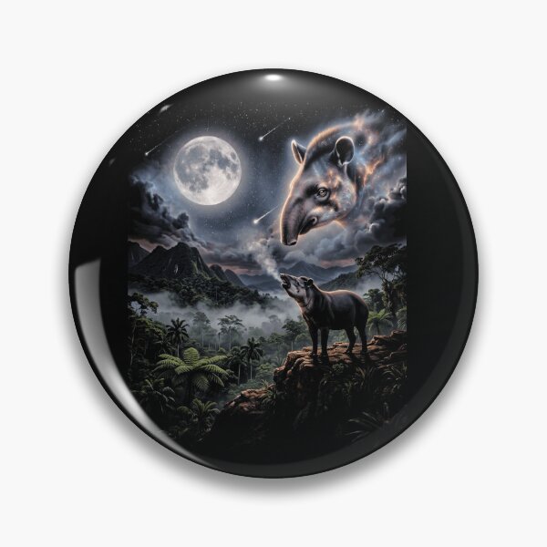 Item preview, Mystical Tapir Howling At Moon Jungle Moon Cosmic Wildlife designed and sold by d247.