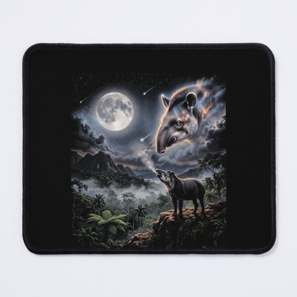 Item preview, Mystical Tapir Howling At Moon Jungle Moon Cosmic Wildlife designed and sold by d247.