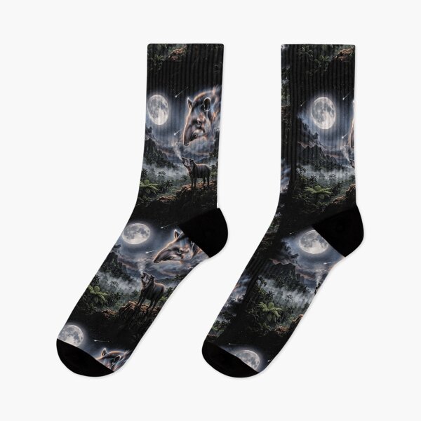 Item preview, Mystical Tapir Howling At Moon Jungle Moon Cosmic Wildlife designed and sold by d247.