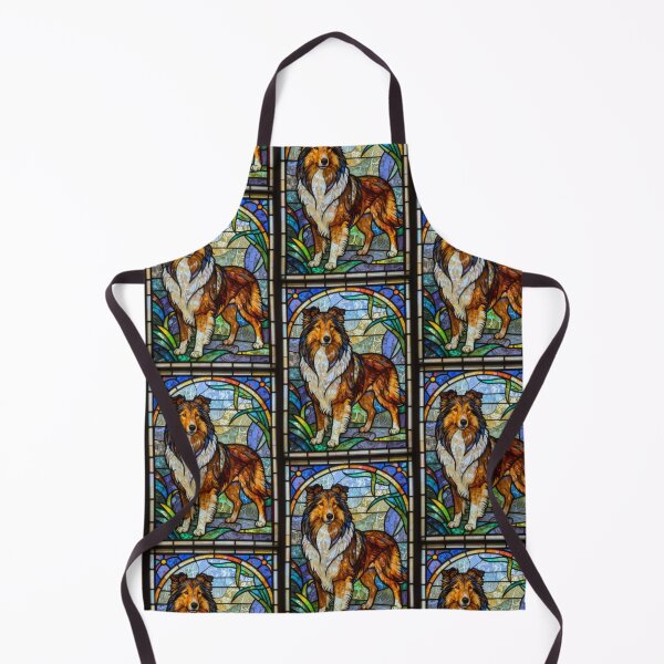 Item preview, Stained Glass Rough Collie Dog Breed Art Print designed and sold by pinkal.