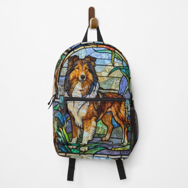 Item preview, Stained Glass Rough Collie Dog Breed Art Print designed and sold by pinkal.