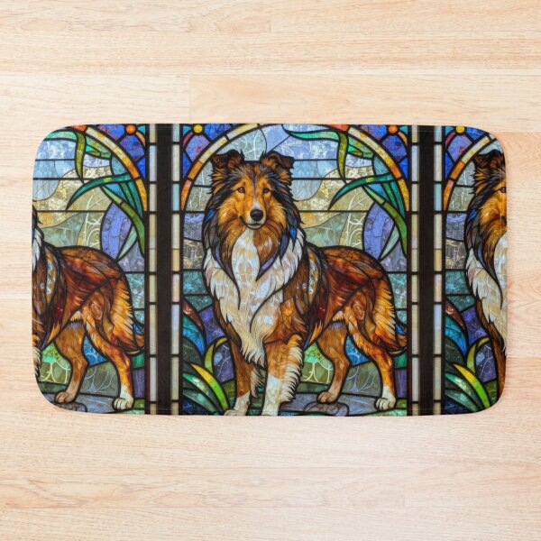 Item preview, Stained Glass Rough Collie Dog Breed Art Print designed and sold by pinkal.