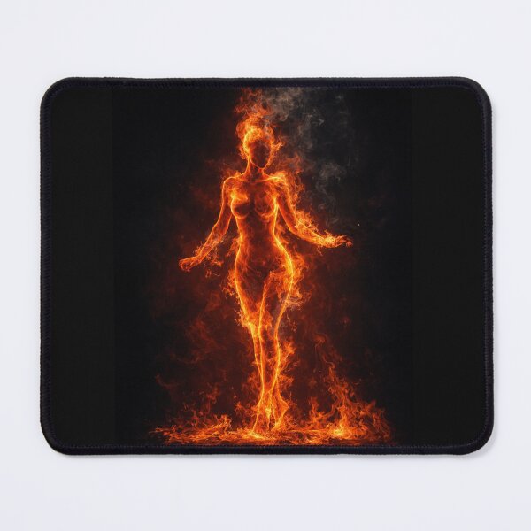 Item preview, Fiery Elemental Woman Fantasy Art - Burning Flame Silhouette Home Decor designed and sold by Bela Ambrus.