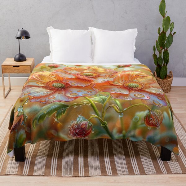 Item preview, Sunlit Poppy Flowers with Morning Dew designed and sold by MargaretWiktor.
