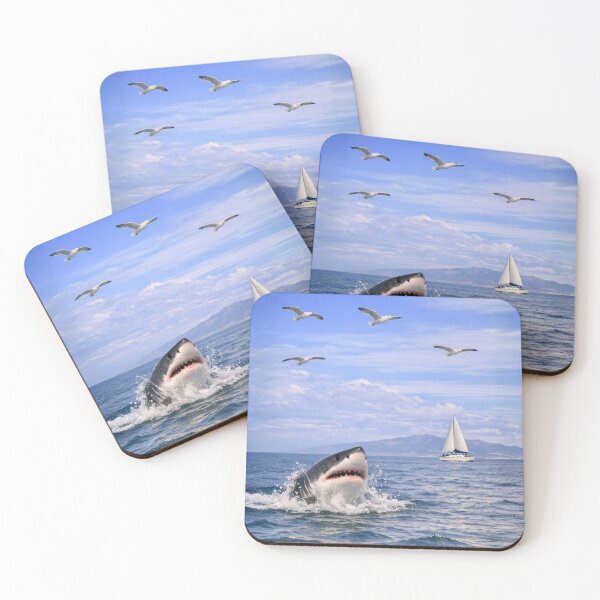 Item preview, Shark and Sea Gulls  designed and sold by WJ Cozy Creations.