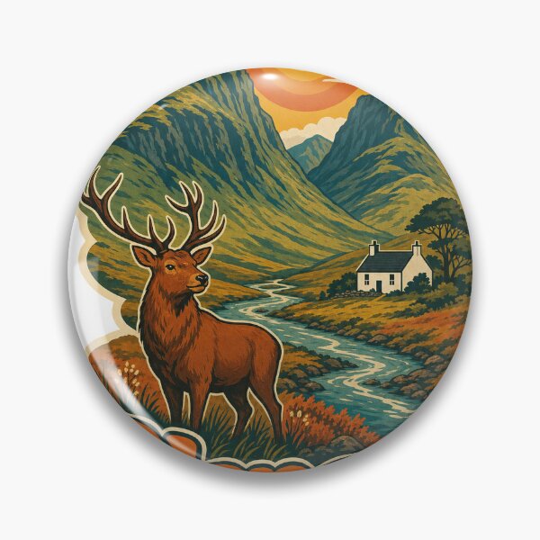 Item preview, Glencoe Scotland Travel Souvenir - Retro Illustration designed and sold by VisualArtsOasis.