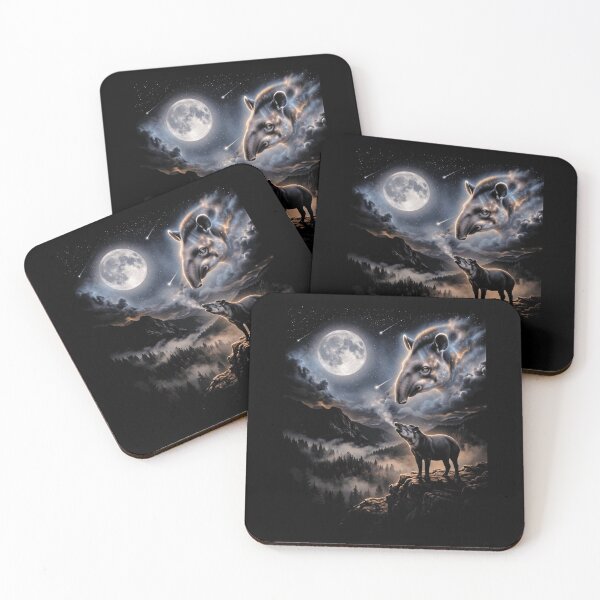 Item preview, Mystical Tapir Howling At Moon Moonlit Forest Wildlife designed and sold by d247.