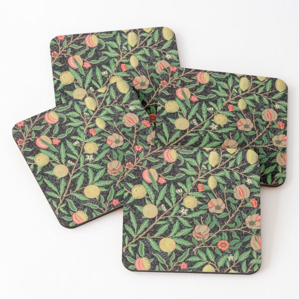 Item preview, Vintage William Morris Dark Botanical Fruit Pattern designed and sold by FaizArtShop.