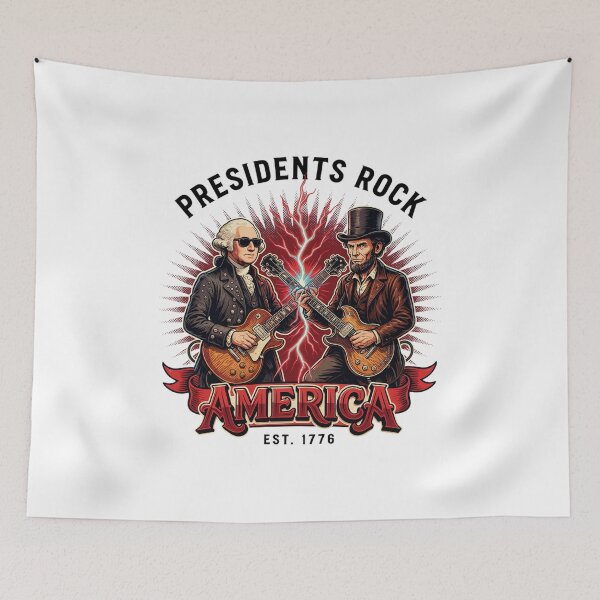 Item preview, Presidents Rock Washington Lincoln Guitar America 250 Years v24 designed and sold by DarylWelsh2024.