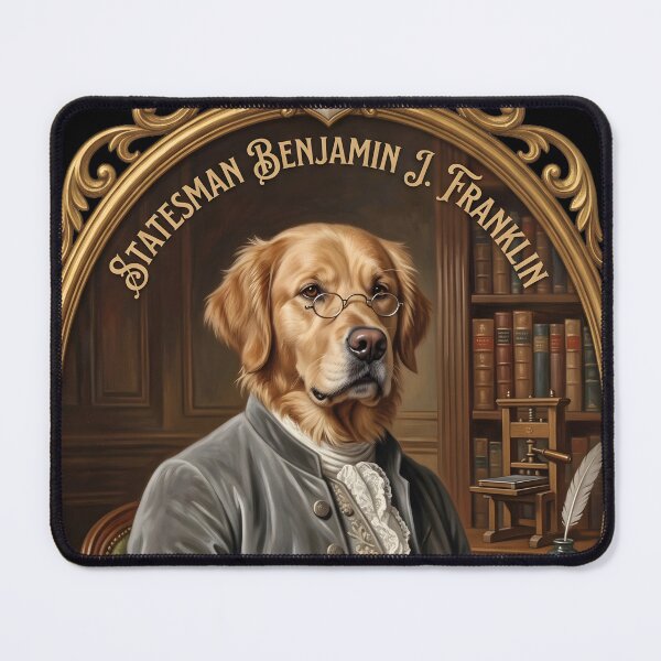 Item preview, Statesman Benjamin J. Franklin Golden Retriever Portrait designed and sold by Frog Level Treasures.
