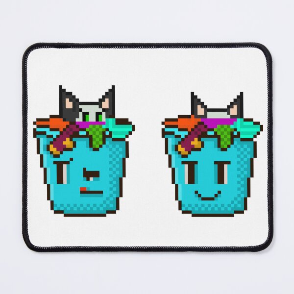 Item preview, Cute Cat Hiding in Laundry Basket Pixel Art designed and sold by RetroRlx.