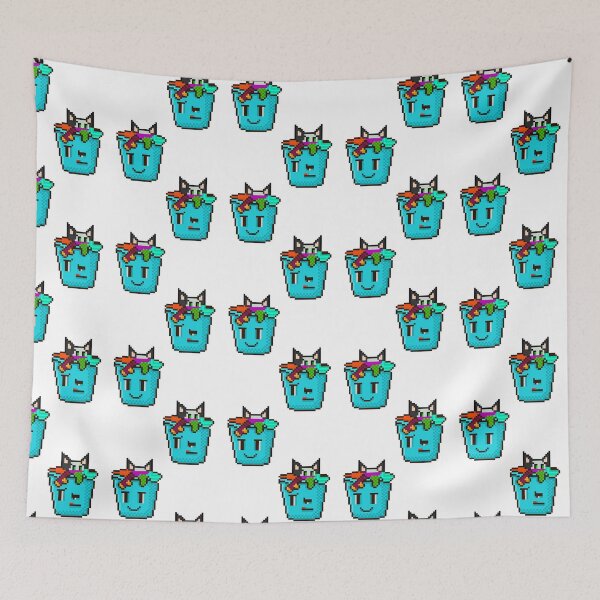 Item preview, Cute Cat Hiding in Laundry Basket Pixel Art designed and sold by RetroRlx.