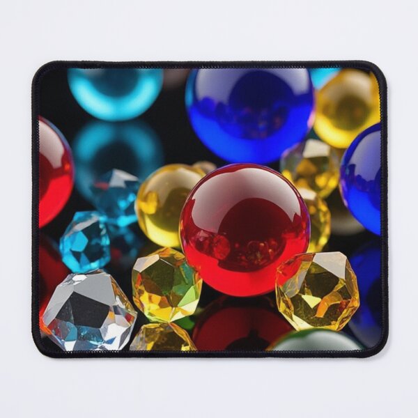 Item preview, Colorful Glass Marbles Crystal Gems 3D Abstract Art designed and sold by Xenovita.