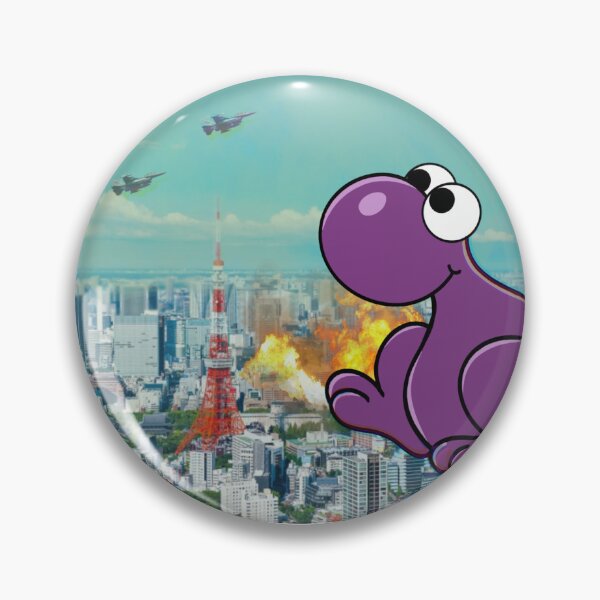 Item preview, Cute Purple Kaiju Monster City Destruction Art designed and sold by milk milk lemonade .