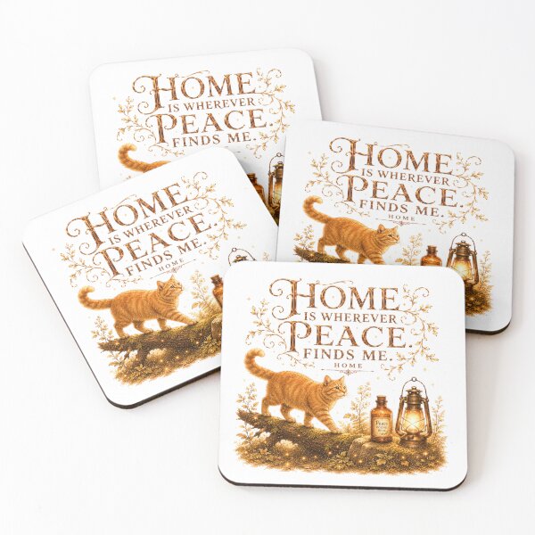 Item preview, Home Is Wherever Peace Finds Me Vintage Cat Cozy Aesthetic designed and sold by AQUILAKREO.