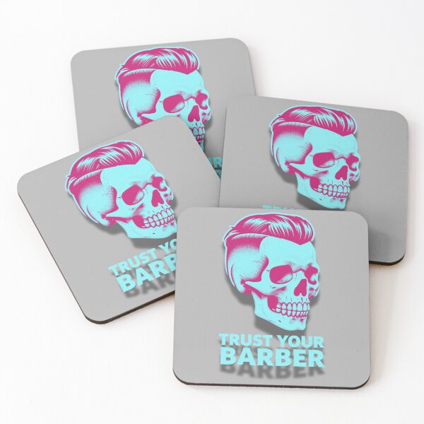 Item preview, Trust Your Barber Teal Cyan Skull Pop Art designed and sold by Barber MD Culture.