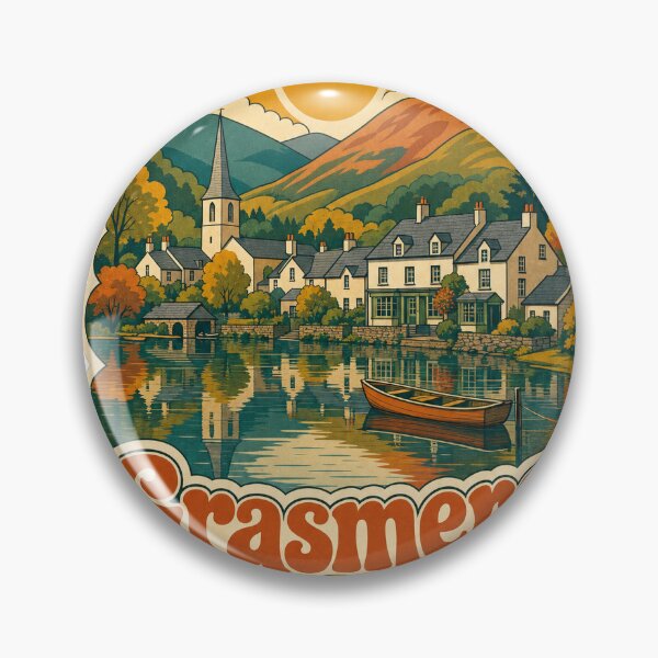 Item preview, Grasmere England Travel Souvenir - Retro Illustration designed and sold by VisualArtsOasis.