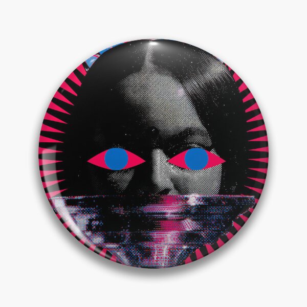 Item preview, Surreal Neon Glitch Goddess Portrait designed and sold by bubblegoth.