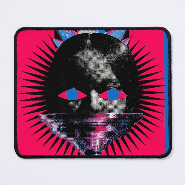 Item preview, Surreal Neon Glitch Goddess Portrait designed and sold by bubblegoth.