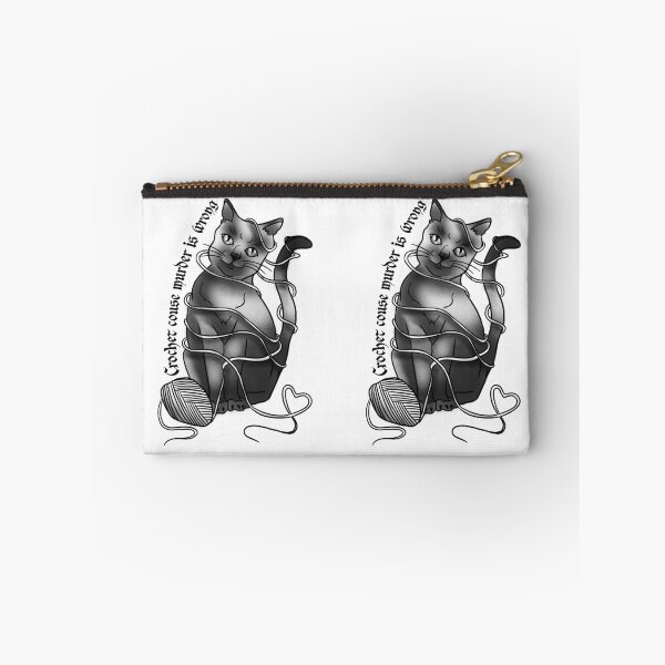 Item preview, Crochet Because Murder Is Wrong – Funny Hand-Drawn Cat Illustration designed and sold by suzysworld.