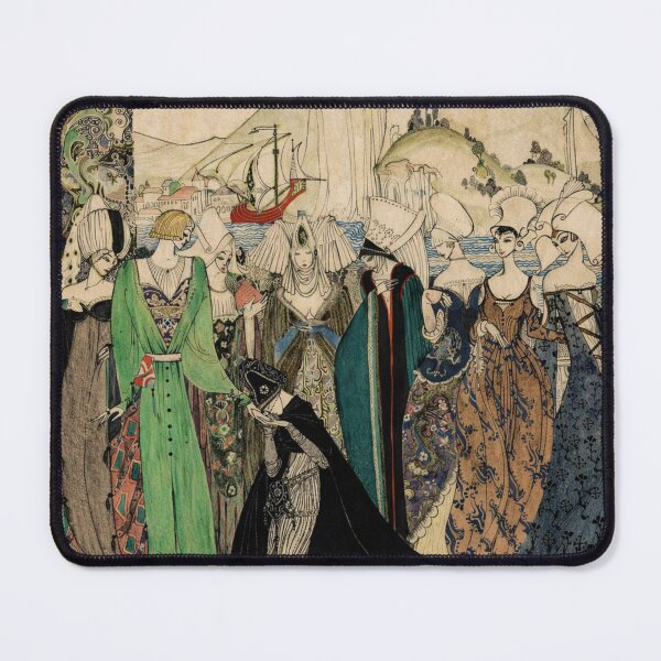 Item preview, Joan of Arc Art - Fantasy Castle Art Nouveau Royal Procession for Gothic Fantasy Lovers designed and sold by RickE.