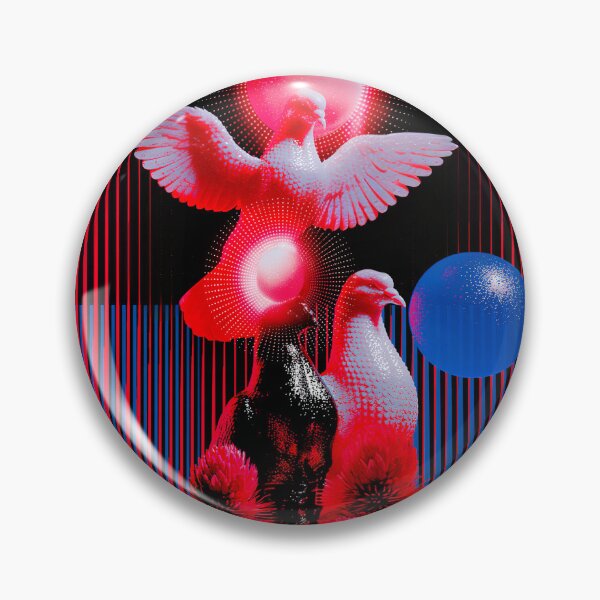 Item preview, Surreal Pigeon Trinity With Cosmic Orbs designed and sold by bubblegoth.
