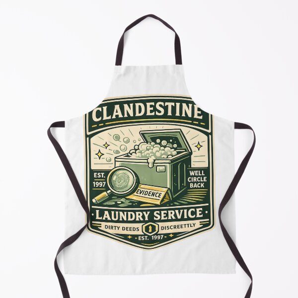Item preview, Clandestine Laundry Service Parody Badge designed and sold by Drift Pattern Studio.