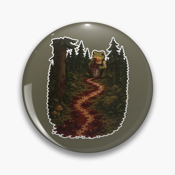 Item preview, Funny Cherry Picking Sticker – Frog Forest Harvest Horror Illustration designed and sold by SimplePoDesign.