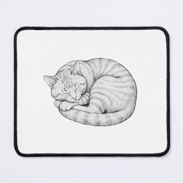 Item preview, Sleeping Orange Tabby Cat Sketch | Minimalist Hand Drawn Cat Line Art designed and sold by woowstore.