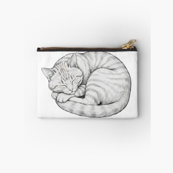 Item preview, Sleeping Orange Tabby Cat Sketch | Minimalist Hand Drawn Cat Line Art designed and sold by woowstore.